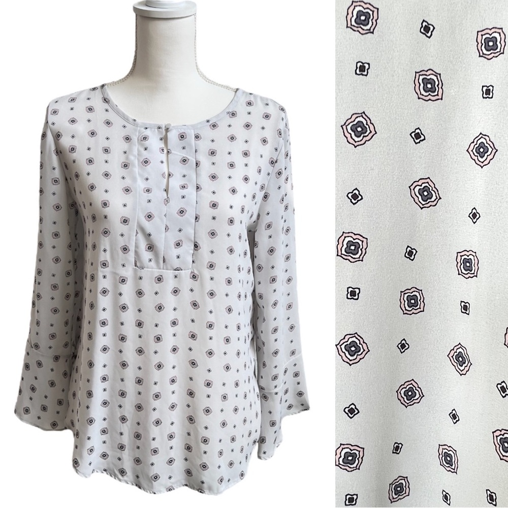 LOFT Mixed Media Bell Cuff Top | Size Small - Picture 1 of 12